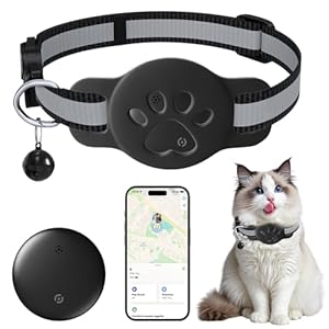 Effdrdfs ANDROID BLACK GPS Tracker Katze mit Reflektierendem Halsband