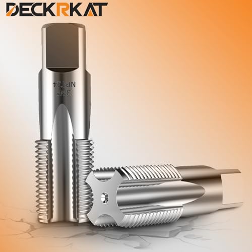 Deckrkat 5-Piece Npt Pipe Tap Set, Precision Carbon Steel Npt Tap Thread Cutting Brill Bits Set For Clean Accurate Threads thumb #2