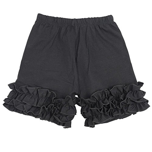 Wennikids Baby Little Girls Short Cotton Icing Ruffle Shorts Small Black