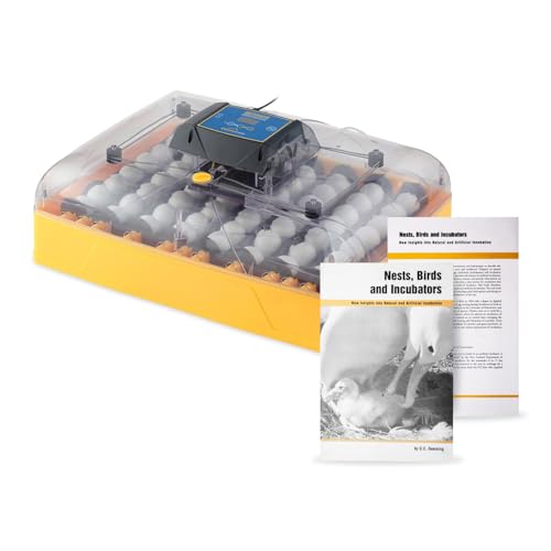 Brinsea Ovation 56 EX Egg Incubator and Book, Automatic Egg Turning and Humidity Control for Hatching 56 Chicken, Duck, Other Bird Eggs, Precision Digital Controls