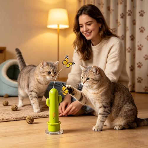 Jouet interactif pour chats stick électrique rechargeable avec ventouse - 3