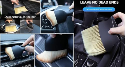 Image of NAREVAL Car Interior Cleaning Brush Combo | 2 Pcs Pack | AC Vent Brush | Scratch Free Car Duster | Multifunctional Car Brush for Cleaning Car Interior, PC, Laptop, Keyboard (Brush 2 in 1 N1)