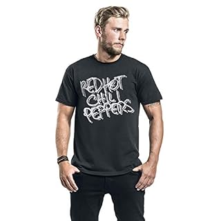 Red Hot Chili Peppers Black and White Logo Homme T-Shirt Manches Courtes Noir S – Image 3