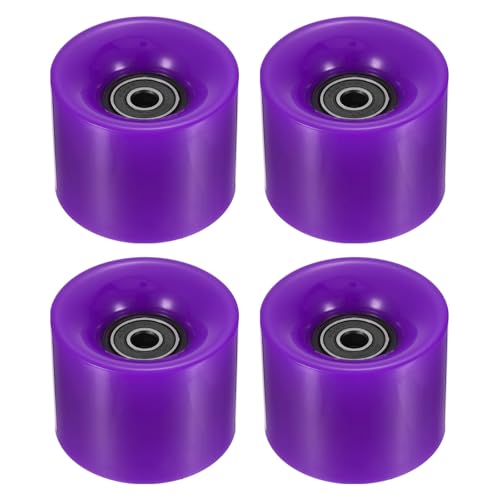 YOKIVE 4 Pcs Skateboard Wheels with Bearing, 80A Skate Scooters Replacement, Great for Skateboarding, Outdoor Street Sports (Purple Black, 60mm OD)