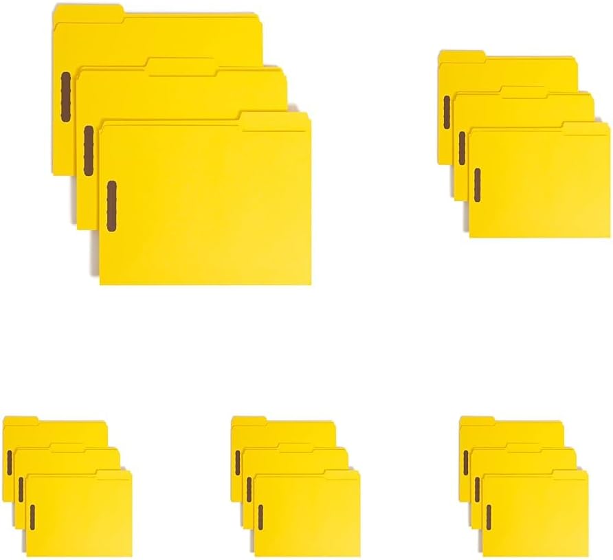 Smead Fastener File Folders, Reinforced 1/3-Cut Tabs, 2 Fasteners, Letter Size, White, 50 per Box (12840)