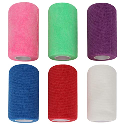 BESPORTBLE 6Pcs Bandagem Elástica Auto-Adesiva Fita Adesiva Elástica Elástica para Primeiros Socorro