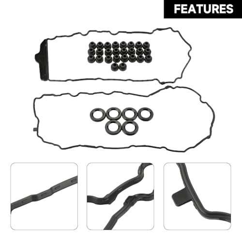 Image of Engine Valve Cover Gasket with Grommets Kit - Compatible for GMC Acadia - 3.6L V6 3564cc 217cid 2007-2008 - Replace Part VS50726R