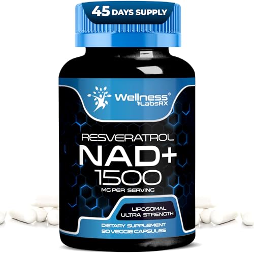 WELLNESS LABSRX NAD Supplement, 1500mg - USA Made Liposomal NAD+ Supplement with Resveratrol, NAD Plus Boosting - Support Cellular Health, Stamina & Healthy Aging - Ultra Strength Capsules