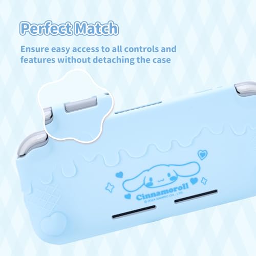 Kuitmor Switch Lite Case,Soft Silicone Protective Case,Anti-Scratch Protective Cover Compatible with Switch Lite 2019 with 2 Thumb Grip Caps (Blue) - Image 4