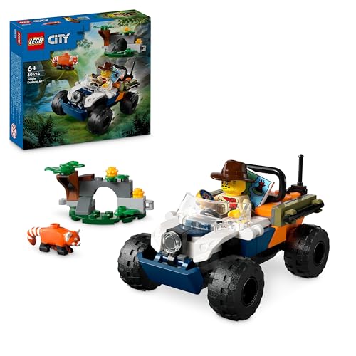 LEGO City Le Tout-Terrain de l’Explorateur de la Jungle et Le Panda Roux - Véhicule pour Enfants...