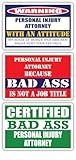 (x3) Certified Bad Ass Personal Injury Attorney with an Attitude Magnets | Funny Occupation Job Career Gift Idea | Magents Perfect for Cars, Trucks, Toolboxes, Lockers, Fridges