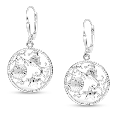 Image of TRUESILVER ACPL 925 Sterling Silver BIS Hallmarked Designer Drop & Dangle Leverback Earrings for Women