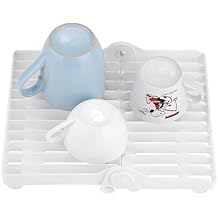 Yosoo Foldable Dish Plate Drying Rack Organizer, Collapsible Dish Drainer Cutlery Plastic Storage Organizer Holder Home Kitchen, Easy to, for Space Saving