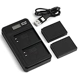 Hiweld 2-Pack LP-E10 Batteries and USB Charger for Canon LP E10, EOS Rebel T7 T6 T5 T3 T100, Kiss X50 X70 X80 X90, EOS 1100D 1200D 1300D 1500D 2000D 3000D 4000D Digital Cameras