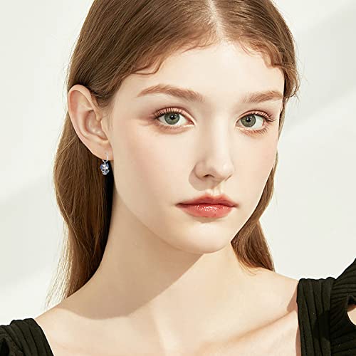 Skull Hoop Earrings Skull Dangle Earrings With Blue Butterfly 925 Sterling Silver Goth Punk Skull Earrings Gothic Skull Jewelry Gifts For Women Girls Graduation #TOP1