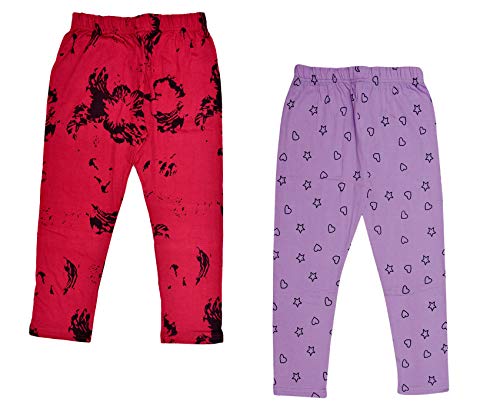 Image of IndiWeaves Girls Cotton Printed 3 /4th Leggings (Pack of 2)(71800-1011-IW-B-P2-30 Multicolor 10-12 Years)