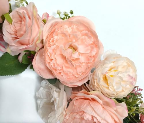 OrgMemory Fleur Arche Mariage, Artificielles Arche, 60cm, Fleur Murale Decorative, Fleur Artificielle Porte, Fleurs Arches, Deco Arche de Mariage (Pêche) – vue 4
