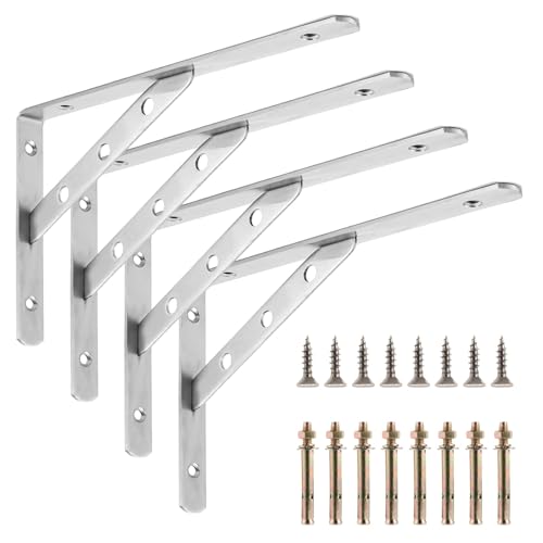 Soportes para estanterías de pared 250x150mm con diagonal de acero inoxidable 2