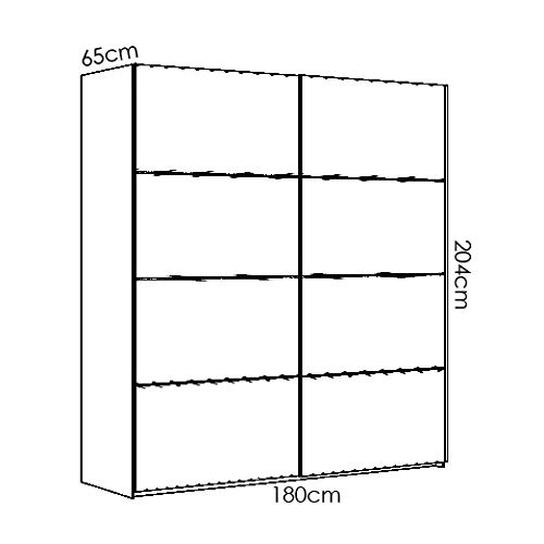 HOMEKIT-Armarios-2-Puertas-correderas-Aluminio-Blanco-Brillo-180x204x65cm