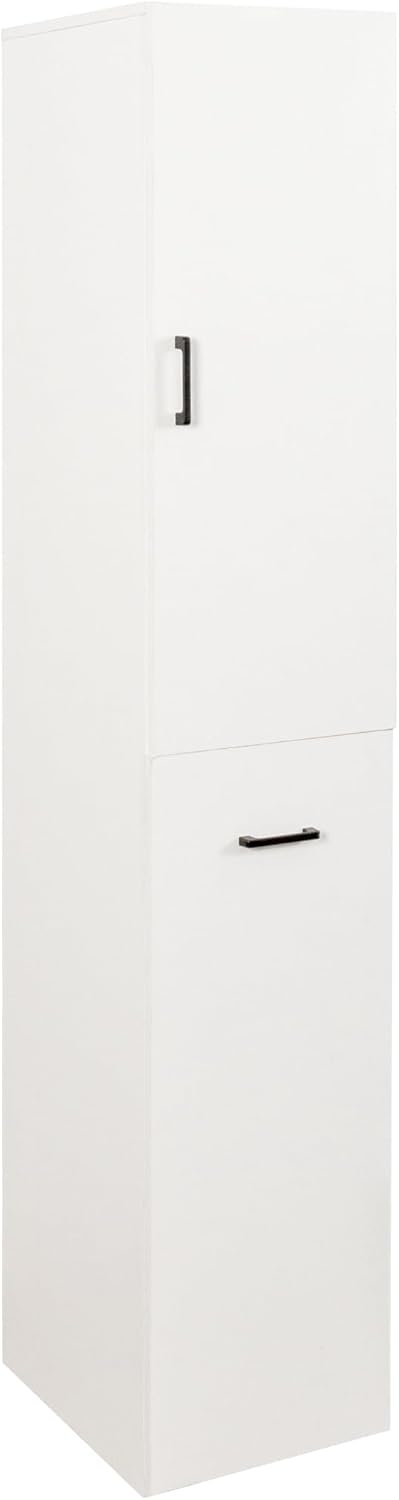 Narrow Storage Cabinet Kitchen Pantry Tall Cabinet, Freestanding Cabinet with 1 Door and 3 Tier, Multi-Functional Storage Pull-Out Storage Shelf for Kitchen, Narrow Spaces (White, Style-D)
