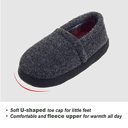 Slippers For Boys Grey Warm Comfy Slip-On House Shoes With Memory Foam & Non-Slip Sole Grey Size Little Kid 13-1 #TOP2