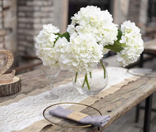 Party Joy 00-XIUQIU-BS12 12Pcs 15.4In Artificial Hydrangea Silk Flowers Bouquet Faux Hydrangea Stems thumb #1
