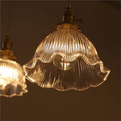 Lámpara Colgante Art Deco en Cristal Prensado Ondulado de Lujo 4