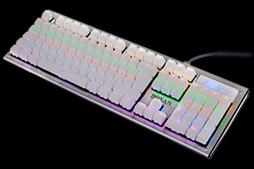Boxan 104 Key Backlit Mechanical Keyboard Rgb Led Backlist Mechanical Keyboard With Removable Hand Rest For Pc Gamer & Typing #TOP2