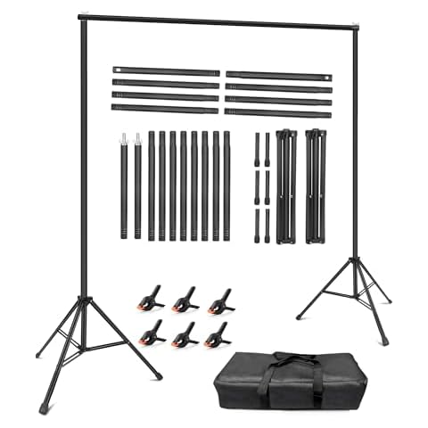 HEMMOTOP Adjustable Photography Backdrop Stand 10x8ft Cover
