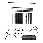Hemmotop Backdrop Stand 10x8ft (WxH), Photography Background Stand for Parties, Adjustable Photo Backdrop Stands Kit for Wedding, Photo Booth, Party, Decoration, Balloon, Projector Screen
