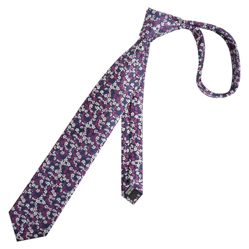 Image of Alizeal Mens 3.15inches Exquisite Floral Tie with Small Flower Printed Pocket Square