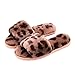 shixiaoshu Winterhaus Hausschuhe weiche rutschfeste warme Schuhe Plüschschuhe Baumwollschuhe Damen Leopardenschuhe (Braun, Numeric_37)