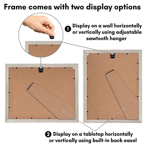 Americanflat MW0912DWOOD68 9X12 Picture Frame With Shatter-Resistant Glass - Use As 6X8 Frame With Mat Or 9X12 Frame Without Mat - Signature Collection - Photo Frame For Tabletop And Wall Display - Driftwood thumb #4