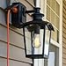 Home Luminaire 31703 Spence 1-Light Outdoor Wall Lantern with Seeded Glass and Built-in GFCI Outlet, Black