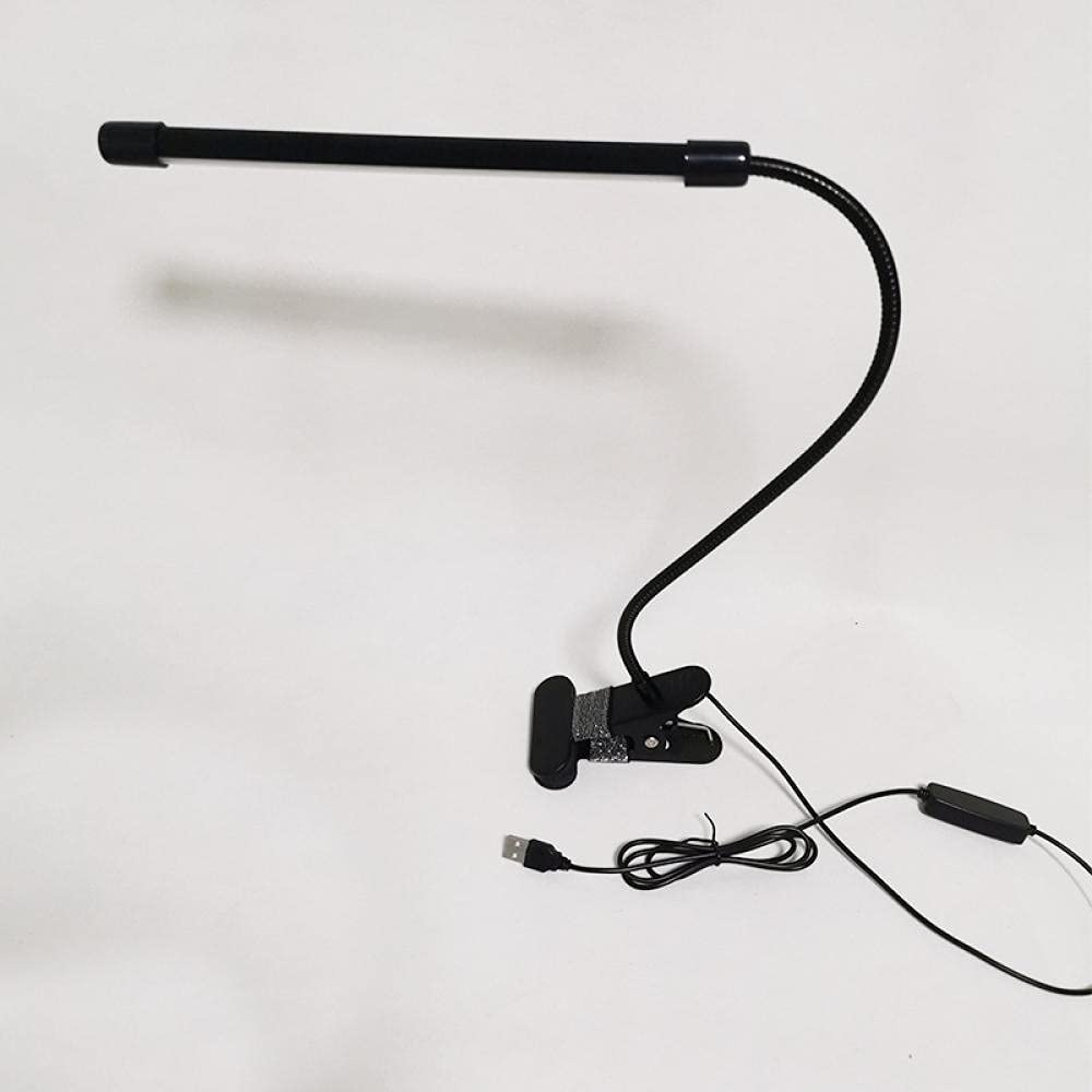 Clip-Lichter Klemmlampe Klemmleuchte Clip Schreibtischlampe Schlauch-Plug-In-Wohnheim Led-Leselampe, Augenschutz, Lesen Und Lernen, Cliplampe-Warmweiß - Schwarz
