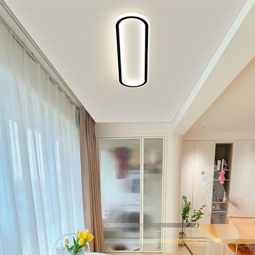 Luz de techo geométrica negra para crear ambientes en sala de estar y dormitorio