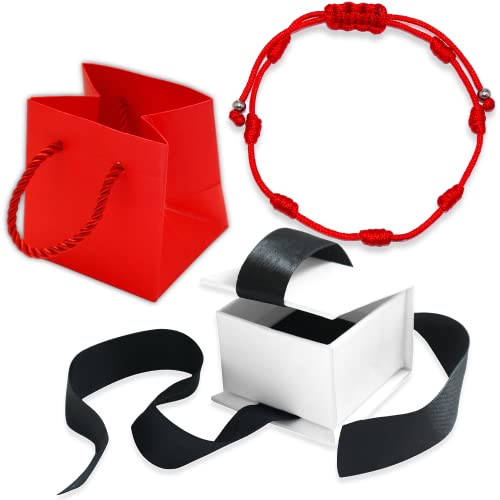 Uonel INDUSTRY Pulsera roja mal de ojo 7 nudos Autentica (Caja de regalo) - Hilo rojo del destino...