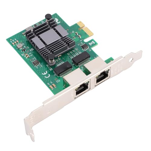 GOWENIC Adaptador de red Gigabit Ethernet, tarjeta de red PCI Express con 2 puertos RJ45, modo ahorro de energía y descarga de suma de comprobación IP para control industrial y servidores miniatura 4