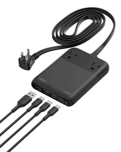 Belkin 140W GaN Charging Station with 2 AC Outlets & 3 USB-C