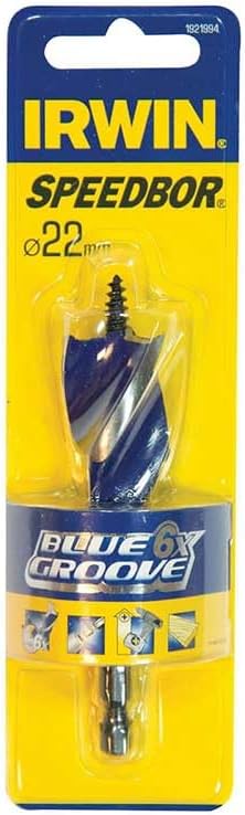 IRWIN 1921994 6X Blue Groove Stubby Wood Bit 22 mm x 4-Inch