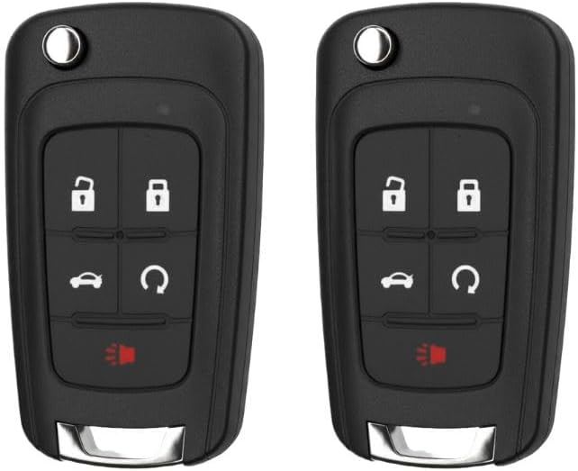 Replacement Flip Key Fob Compatible with Lacrosse 2010-2016 FCC OHT01060512 Part Number 13504199 13574863 13504259 13504204 Pack of 2