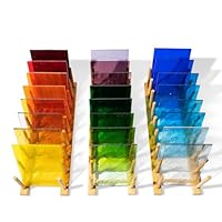 ALLINKIT 24 Stück Transparentes Buntglas,15,2 x 10,2 cm Kathedralen Glas,Stained Glass Sheets,Buntglas Mosaik für DIY Dekoration,Glasmosaik für Fenster