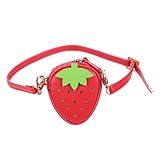 jojofuny Erdbeer Puppentasche Kleiner Umhängetasche aus Pu Verstellbar Puppenzubehör 1:12 1:8 1:6 Puppenkleidung Spielzeug