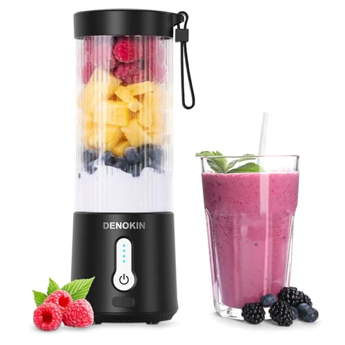 Tragbarer Mixer,450ml Persönlicher blender für Smoothies und Shakes,USB-wiederaufladbar...