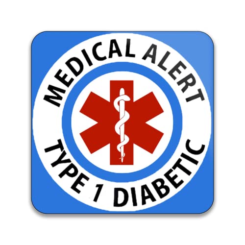 Gift Insanity Medical Alert Type 1 Diabetic Pack Of 10 Square Stickers - 55Mm X 55Mm