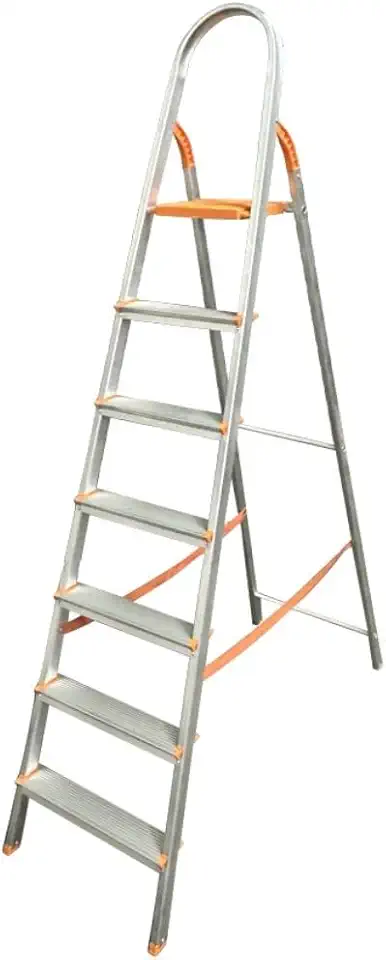 Escada De AlumíNio De 7 Degraus Para Uso DoméStico, Escada Em Espinha De Peixe 206cm