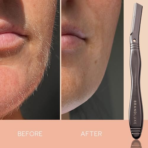 Brandluxe Dermaplaning Tool for Face, Eyebrow Shaping, Gentle Hair Removal and Exfoliation. Designed for Women, an eco-friendly design. Includes 3 Swedish stainless steel razor heads - Image 3