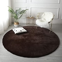 Tapis Rond Moelleux Pour Salon, Décoration D'intérieur, Chambre à Coucher, Chambre D'enfant, Tapis De Sol, Décoration De Salon, Tapis à Poils épais - Gris - 70 X 70 Cm