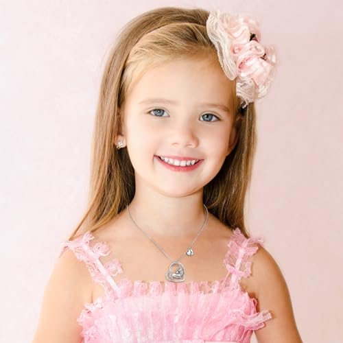 Unicorns Gifts for Girls Necklace, White Gold Plated Colorful CZ Heart Pendant Unicorn Necklace for Girls Women Initial Necklace Unicorn Jewelry Birthday Christmas Gifts for Girls Kids2