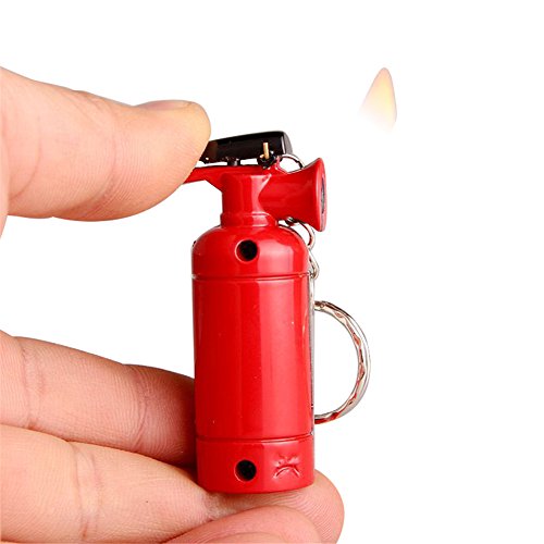 Everyday Yolo Mini Pendant Fire Extinguisher Design Refillable Lighter -Type Fire Extinguisher Shaped Metal Cigarette Cigar Lighter Key Chain